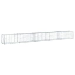 Berkfield Home Gabion Basket with Cover 500x50x50 cm Galvanised Iron in Silver - Size: 500 x 50 x 50 cm - thumbnail 2