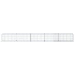 Berkfield Home Gabion Basket with Cover 500x50x50 cm Galvanised Iron in Silver - Size: 500 x 50 x 50 cm - thumbnail 3