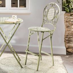 Wyld and Coco Garden Set 2 French Retro Green Iron Foldable Outdoor Chairs