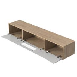 KORVIXA Modern TV Stand Floating Entertainment Unit in White - Size: 100 cm x 100 cm
