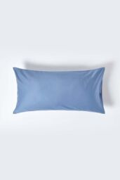 Homescapes Egyptian Cotton Housewife Pillowcase 1000 TC, King Size in Blue - thumbnail 1