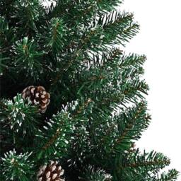 Berkfield Home Elegant Slim Christmas Tree with 300 LEDs Green & White 180 cm - thumbnail 9