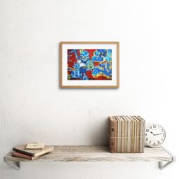 "Artery8 Wall Art Print Graffiti Cool Guy Dude Boombox Framed in Beige - Size: W7"" x H9""" - thumbnail 2