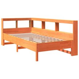Berkfield Home Bookcase Bed without Mattress Wax Brown 90x190 cm Solid Wood Pine - thumbnail 4
