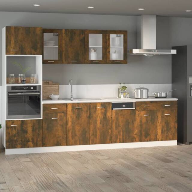 Berkfield Home Durable Drawer Bottom Cabinet Smoked Oak 80x46x81.5 cm Engineered Wood in Brown - image 1