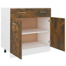 Berkfield Home Durable Drawer Bottom Cabinet Smoked Oak 80x46x81.5 cm Engineered Wood in Brown - thumbnail 6