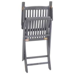 Berkfield Home Folding Outdoor Chairs 6 pcs Solid Acacia Wood in Grey - thumbnail 6