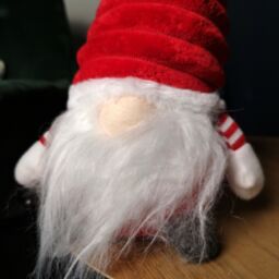 Samuel Alexander 40cm Sitting Plush Christmas Gonk with Grooved Hat in Red in Grey - thumbnail 3