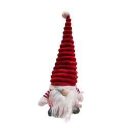 Samuel Alexander 40cm Sitting Plush Christmas Gonk with Grooved Hat in Red in Grey - thumbnail 5