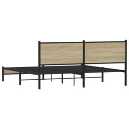 Berkfield Home Metal Bed Frame without Mattress Sonoma Oak 180x200 cm Super King in Brown - thumbnail 7