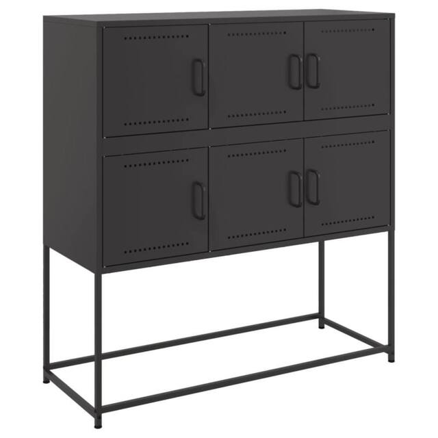 Berkfield Home Sideboard Black 100.5x39x107 cm Steel - image 1