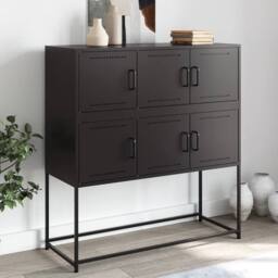 Berkfield Home Sideboard Black 100.5x39x107 cm Steel - thumbnail 2