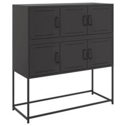 Berkfield Home Sideboard Black 100.5x39x107 cm Steel - thumbnail 1