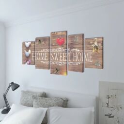 Berkfield Home Canvas Wall Print Set Home Sweet Home Design 100 x 50 cm - thumbnail 2