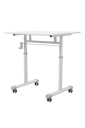Living and Home 80 x 60cm Manual Height-Adjustable Computer Desk with Wheels in White - Size: 80 x 60 cm - thumbnail 8