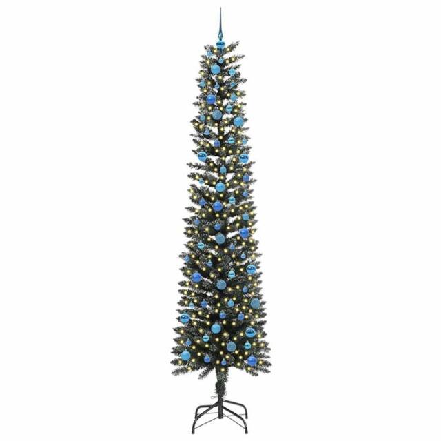 Berkfield Home Elegant Artificial Christmas Tree with 300 LEDs Green 58 x 58 x 240 cm - image 1