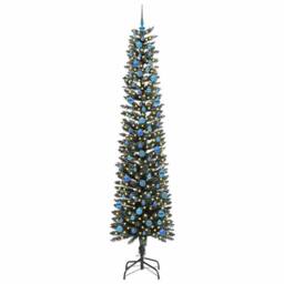 Berkfield Home Elegant Artificial Christmas Tree with 300 LEDs Green 58 x 58 x 240 cm - thumbnail 1