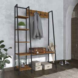 Lemon Pavilion Furniture Ealing Large Hallway Unit - L40 x W111 x H171 cm - Vintage Pine in Brown - Size: 1 Pack - thumbnail 2