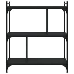 Berkfield Home Bookcase 3-Tier Black 76x32x88 cm Engineered Wood - Size: 76 x 32 x 88 cm - thumbnail 4