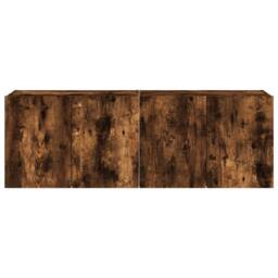 Berkfield Home TV Wall Cabinets with LED Lights 2 pcs Smoked Oak 60x35x41 cm in Brown - Size: 60 x 35 x 41 cm - thumbnail 8