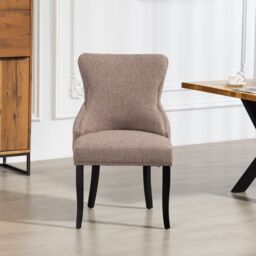 Artemis Home Rodello Fabric Dining Chairs - Set of 2 in Dark Brown - Size: 2 Pack - thumbnail 1