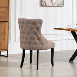 Artemis Home Rodello Fabric Dining Chairs - Set of 2 in Dark Brown - Size: 2 Pack - thumbnail 4