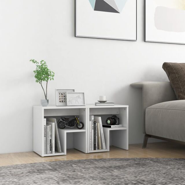 Berkfield Home Bed Cabinets 2 pcs White 40x30x40 cm Engineered Wood - Size: 40 x 30 x 40 cm - image 1