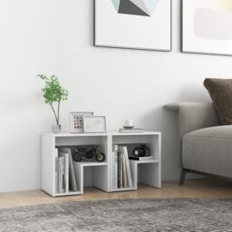 Berkfield Home Bed Cabinets 2 pcs White 40x30x40 cm Engineered Wood - Size: 40 x 30 x 40 cm - thumbnail 1