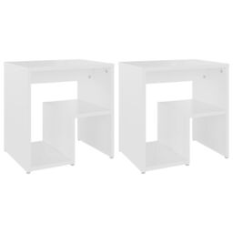 Berkfield Home Bed Cabinets 2 pcs White 40x30x40 cm Engineered Wood - Size: 40 x 30 x 40 cm - thumbnail 2