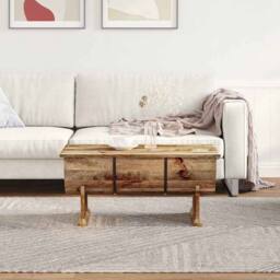 Berkfield Home Coffee Table Solid Mango Wood 88x50x40 cm in Brown - Size: 88 x 50 x 40 cm - thumbnail 3