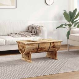 Berkfield Home Coffee Table Solid Mango Wood 88x50x40 cm in Brown - Size: 88 x 50 x 40 cm - thumbnail 2