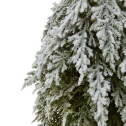 Love Lace Small Snowy Fir Tree On Tall Wood Log in Brown - thumbnail 4