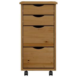 Berkfield Home Rolling Cabinet with Drawers MOSS Honey Brown Solid Wood Pine - thumbnail 5