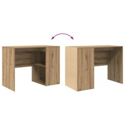 Berkfield Home Writing Desk Artisan oak Chipboard Medium Sleek Writing Desk in Brown - thumbnail 8