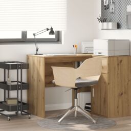 Berkfield Home Writing Desk Artisan oak Chipboard Medium Sleek Writing Desk in Brown