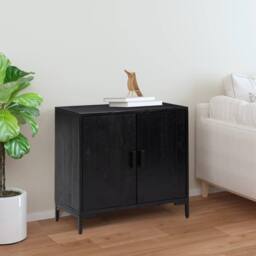 Berkfield Home Sideboard Black 75x35x70 cm Solid Pinewood - Size: 75 x 35 x 70 cm - thumbnail 2