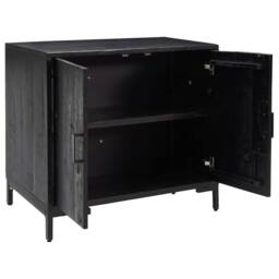 Berkfield Home Sideboard Black 75x35x70 cm Solid Pinewood - Size: 75 x 35 x 70 cm - thumbnail 4
