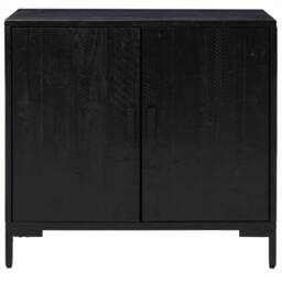 Berkfield Home Sideboard Black 75x35x70 cm Solid Pinewood - Size: 75 x 35 x 70 cm - thumbnail 3