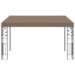 Berkfield Home Durable Wall-mounted Gazebo 4x3x2.5 m Taupe - thumbnail 3