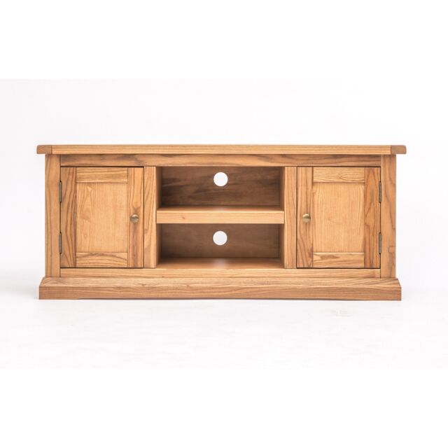 Cabinet Bits Salerno Light Wood 2 Door TV Cabinet Brass Knob in Natural - image 1