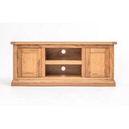 Cabinet Bits Salerno Light Wood 2 Door TV Cabinet Brass Knob in Natural