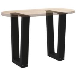 Berkfield Home Modern Dining Table Legs V-Shape 2 pcs Black 38x(42-43.3) cm Steel - thumbnail 8