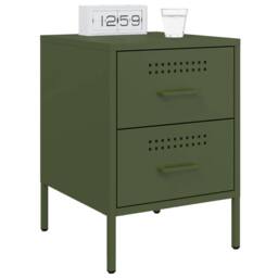 Berkfield Home Bedside Cabinets 2 pcs Olive Green 36x39x50.5 cm Steel - thumbnail 3