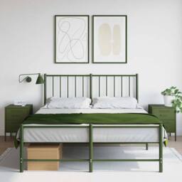 Berkfield Home Bedside Cabinets 2 pcs Olive Green 36x39x50.5 cm Steel - thumbnail 2