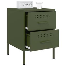 Berkfield Home Bedside Cabinets 2 pcs Olive Green 36x39x50.5 cm Steel - thumbnail 4