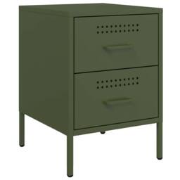 Berkfield Home Bedside Cabinets 2 pcs Olive Green 36x39x50.5 cm Steel - thumbnail 5