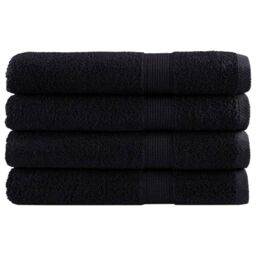 Berkfield Home Premium Towels SOLUND 4 pcs Black 100x200 cm 600 gsm - thumbnail 1