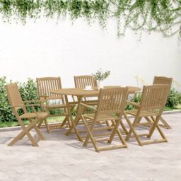 Berkfield Home Folding Garden Chairs 6 pcs 54.5x58x90 cm Solid Wood Acacia in Brown - thumbnail 3