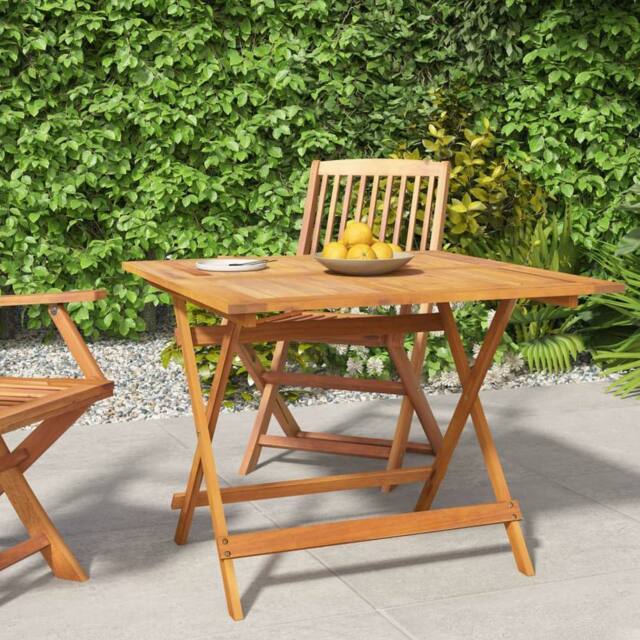 Berkfield Home Folding Garden Table 90x90x75 cm Solid Wood Acacia in Brown - Size: 90 x 90 x 75 cm - image 1