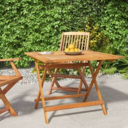 Berkfield Home Folding Garden Table 90x90x75 cm Solid Wood Acacia in Brown - Size: 90 x 90 x 75 cm - thumbnail 1